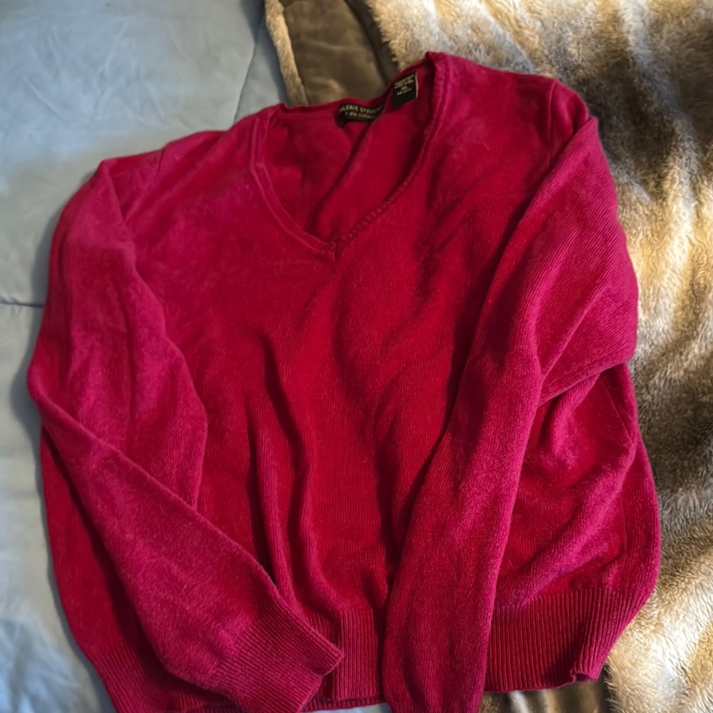 Valerie Stevens Rich Red Cashmere Sweater